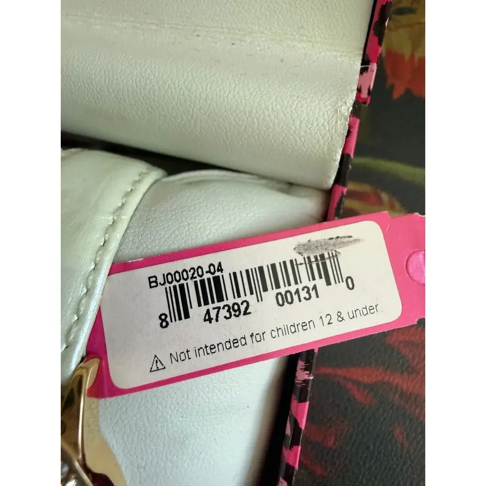 Betsey Johnson Winged Heart Women’s Wrist Watch Pearl tone  Sparkle Trim NIB